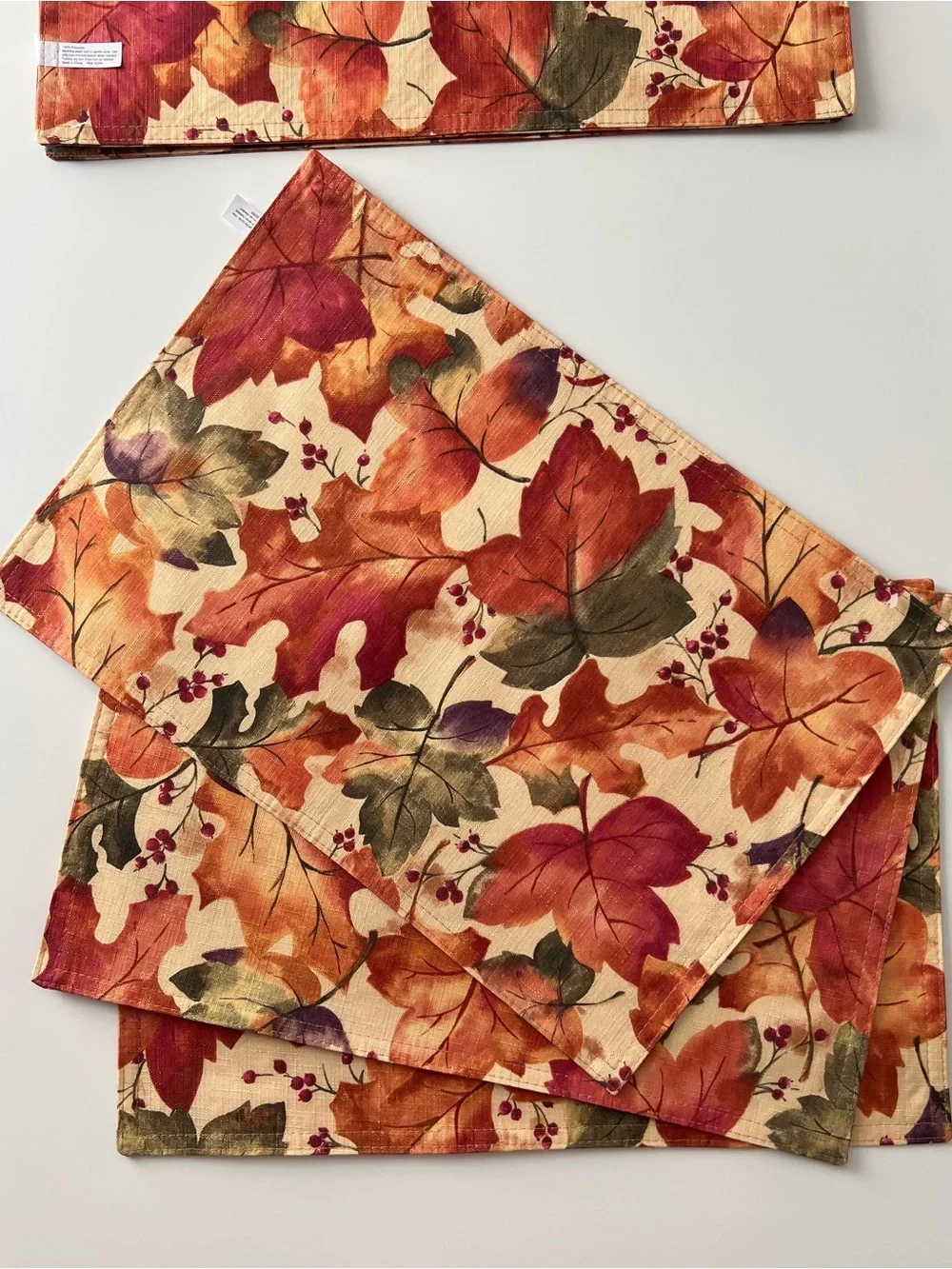 Set of 6 Fall Leaf Placemats 13x19 Thanksgiving Autumn Table Decor
